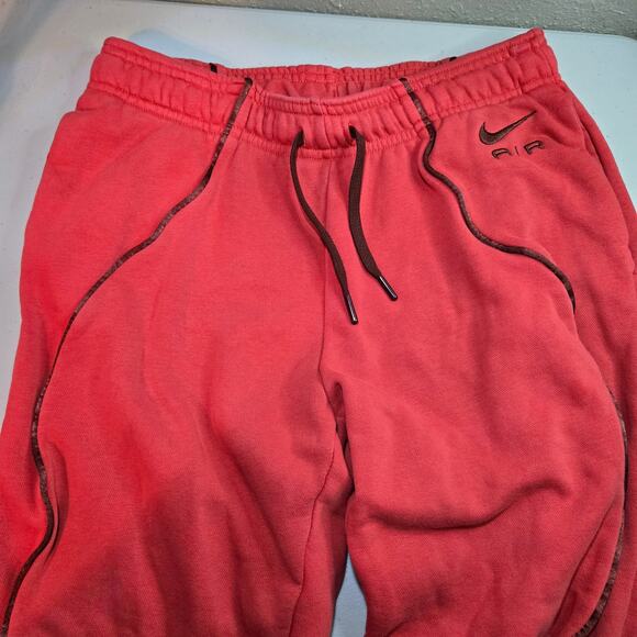 Nike Air Mid Rise Fleece Joggers in Light Crimson Women's Size Small - Picture 6 of 8